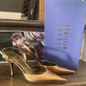 Stuart Weitzman Women's Bronze Slingback Heels
